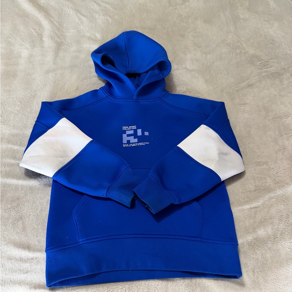 Zara Blue and White Kids Hoodie